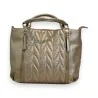 Melanie Paris Golden Quilted Handbag