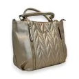 Melanie Paris Golden Quilted Handbag