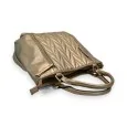 Melanie Paris Golden Quilted Handbag