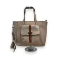 Melanie Paris Classic Chic Beige Handbag