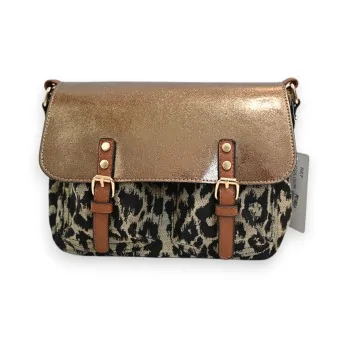 Melanie Paris Leopard Copper Crossbody Bag