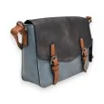 Melanie Paris Two-Tone Navy & Denim Crossbody Bag