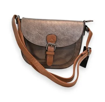 Melanie Paris Bronze Metallic Crossbody Bag