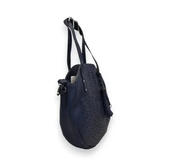 Round handbag Mélanie Paris Navy Mandala