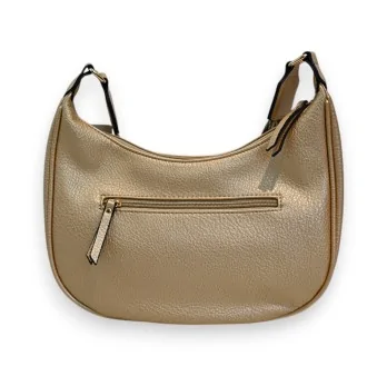 Sac bandoulière doré forme banane avec fermeture éclair, design élégant Mélanie P... Sac bandoulière doré forme banane avec fermeture éclair, design élégant Mélanie P...
