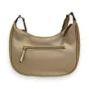 Sac bandoulière doré forme banane avec fermeture éclair, design élégant Mélanie P...