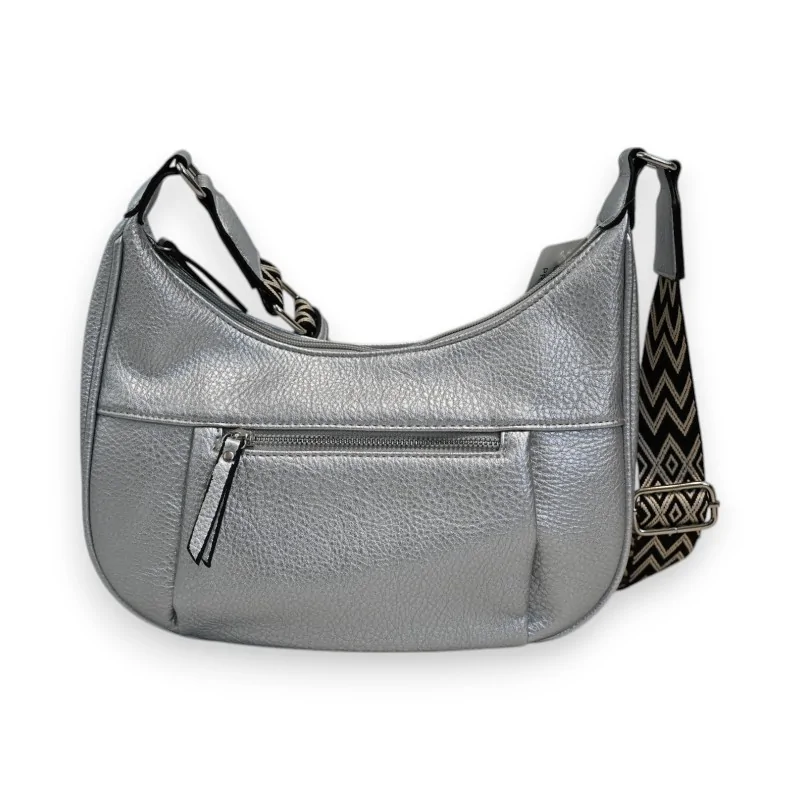 Silver Banana-Shaped Crossbody Bag by Mélanie Paris