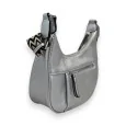 Silver Banana-Shaped Crossbody Bag by Mélanie Paris