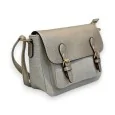 Melanie Paris Golden Linen Crossbody Satchel Bag