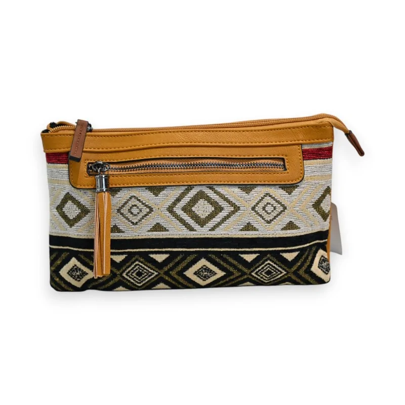 Ethnic shoulder bag Mélanie Paris mustard