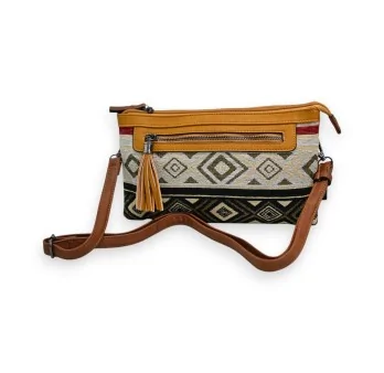 Ethnic shoulder bag Mélanie Paris mustard