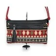 Melanie Paris Ethnic Tribal Crossbody Bag Red and Black