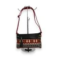 Melanie Paris Ethnic Tribal Crossbody Bag Red and Black