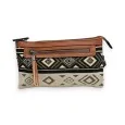 Melanie Paris Ethnic Tribal Camel Crossbody Bag