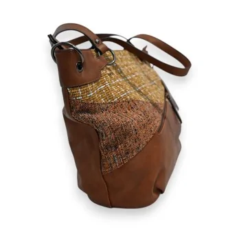 Bolso de mano Mélanie Paris Patchwork Camel