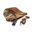 Melanie Paris Patchwork Camel Handbag