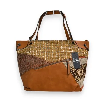 Bolso de mano Mélanie Paris Patchwork Mostaza