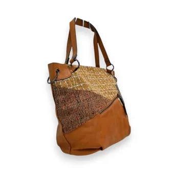 Bolso de mano Mélanie Paris Patchwork Mostaza