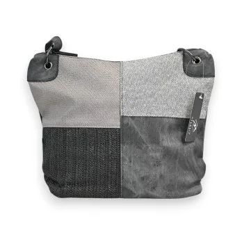 Bolso bandolera patchwork Mélanie Paris gris desgastado