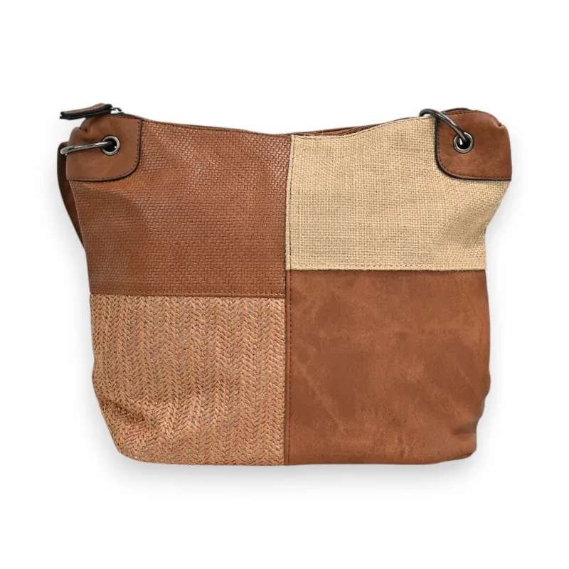 Borsa a tracolla patchwork Mélanie Paris Cammello