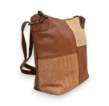 Bolso bandolera patchwork Mélanie Paris Camel