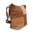 Melanie Paris Camel Patchwork Shoulder Bag