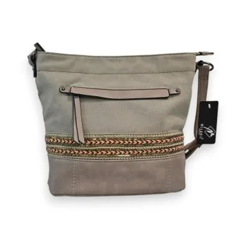 Melanie Paris Bohemian Shoulder Bag Taupe