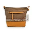 Melanie Paris Brown and Mustard Bohemian Bag