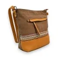 Melanie Paris Brown and Mustard Bohemian Bag