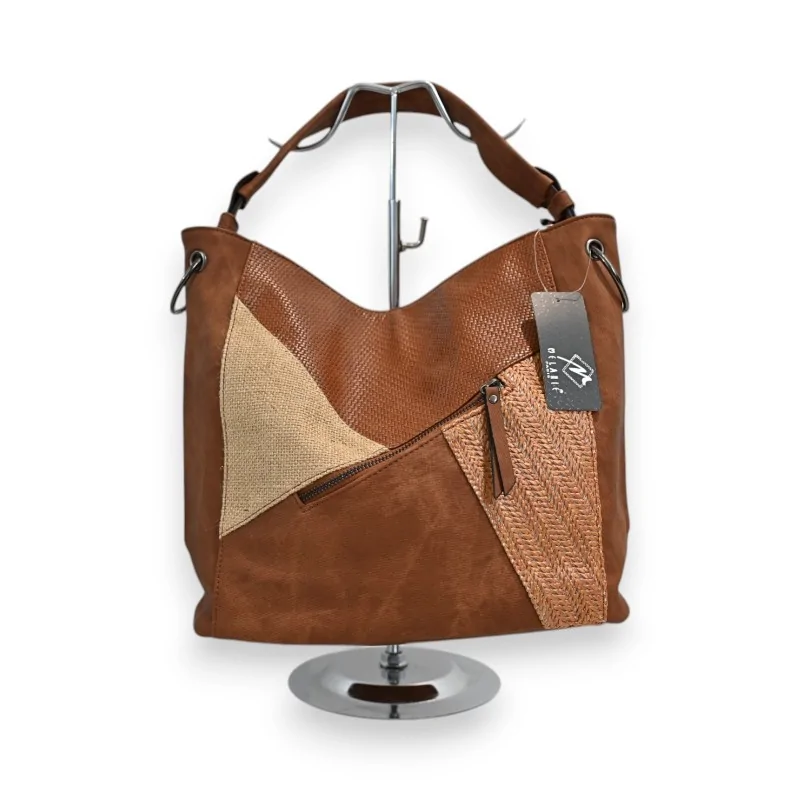 Bolso de Mano Patchwork Mélanie Paris Camel