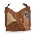 Bolso de Mano Patchwork Mélanie Paris Camel