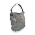 Melanie Paris grey patchwork handbag