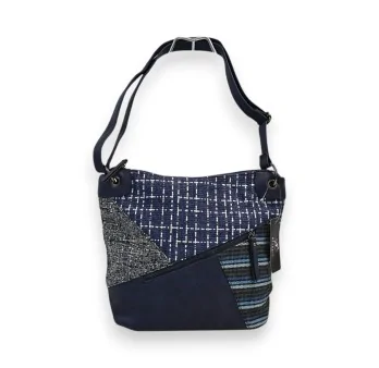 Borsa a tracolla Mélanie Paris Patchwork Blu Navy