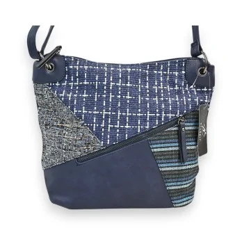 Bolso bandolera Mélanie Paris Patchwork Azul Marino