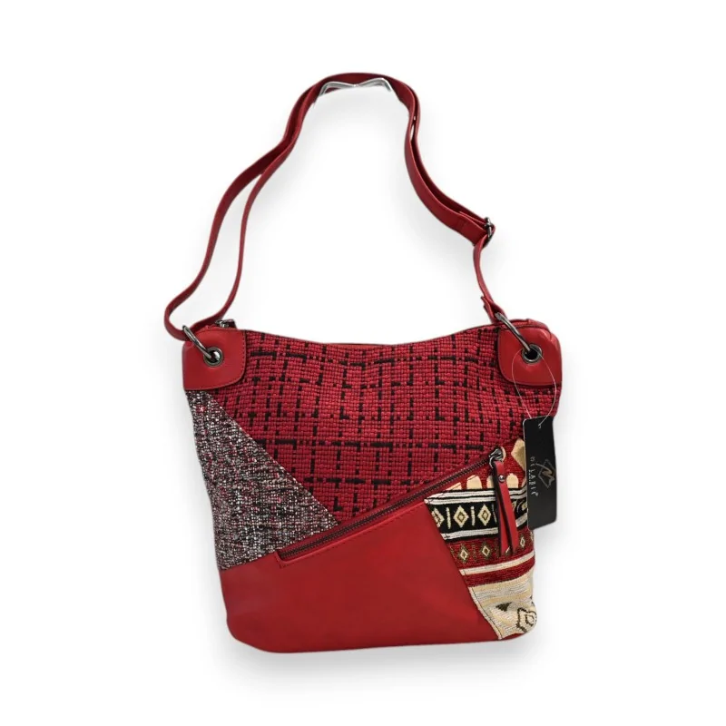 Borsa a Tracolla Patchwork Rossa Mélanie Paris