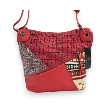 Bolso Bandolera Patchwork Rojo Mélanie Paris