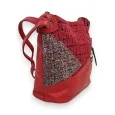 Melanie Paris Red Patchwork Crossbody Bag