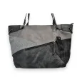 Melanie Paris Gray-Black Patchwork Handbag