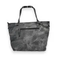 Melanie Paris Gray-Black Patchwork Handbag