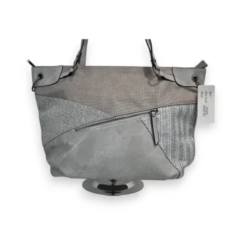 Bolso de mano Mélanie Paris Patchwork Gris Multitexturas