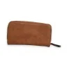 Portefeuille en cuir camel Mélanie Paris avec fermeture éclair et design élégant