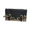 Melanie Paris Black and Taupe Leopard Wallet