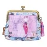 Sweet Candy Pink and Blue Wallet with Flower Patterns - Little Girl with Glasses