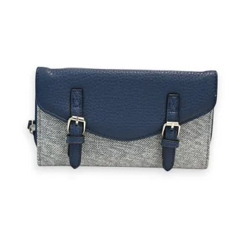 Portefeuille Élégance Mélanie Paris Bi-matière Bleu Marine