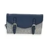 Elegantes Portemonnaie Mélanie Paris aus zwei Materialien in Marineblau