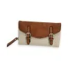 Portefeuille Bi-matière Élégance Mélanie Paris Beige et Camel