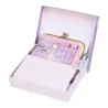 Porte-monnaie Sweet & Candy rose dans boîte cadeau violette avec stylo assorti