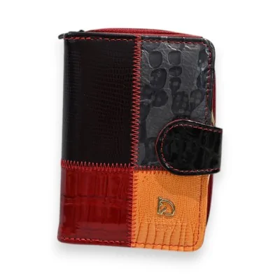Portefeuille Patchwork Tricolore Cuir Premium Portefeuille Patchwork Tricolore Cuir Premium