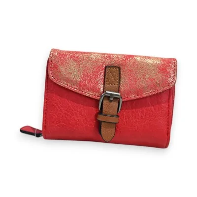 Portafoglio Compatto Glitter Rosso Mélanie Paris Portafoglio Compatto Glitter Rosso Mélanie Paris