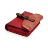 Portefeuille compact rouge et doré avec glitter et fermeture à boucle, marque Mélani...